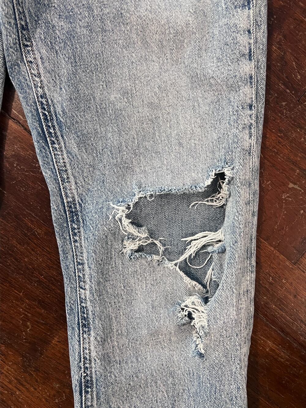 Aeropostale High Rise Flare Distressed Jeans Womens 0S Y2K 90s Chic Light Wash - Picture 2 of 5